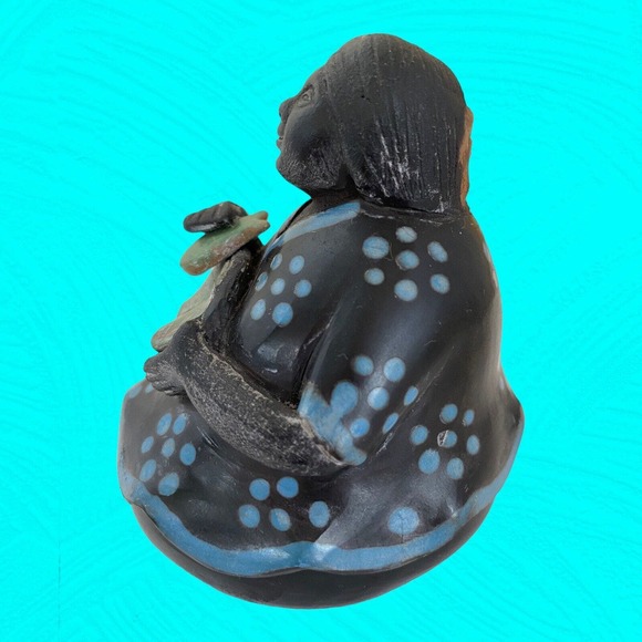 Vtg Chulucanas Peru Pottery Woman & Fish in Bowl artist signed Manuel Adauayue - Picture 5 of 8